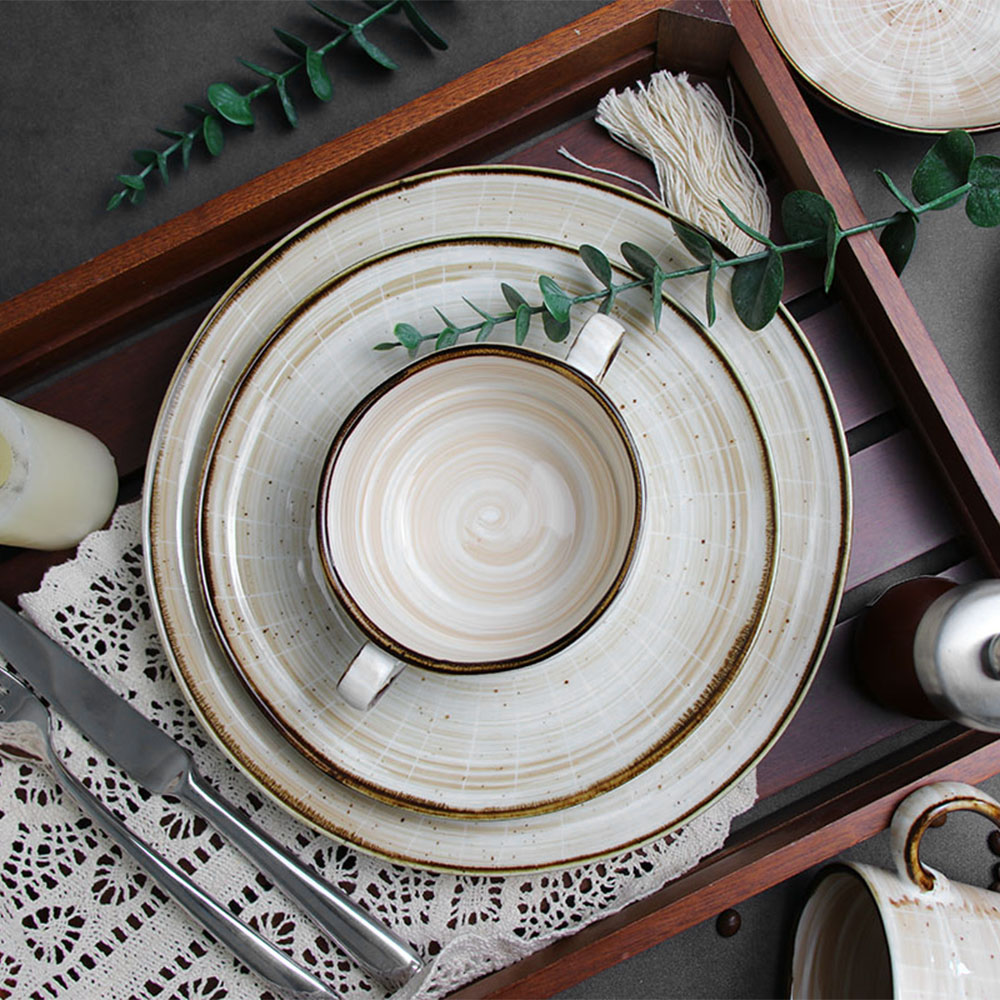 Meilleur ensemble d'assiettes à dîner ensemble de vaisselle de haute qualité, durable et élégant en porcelaine