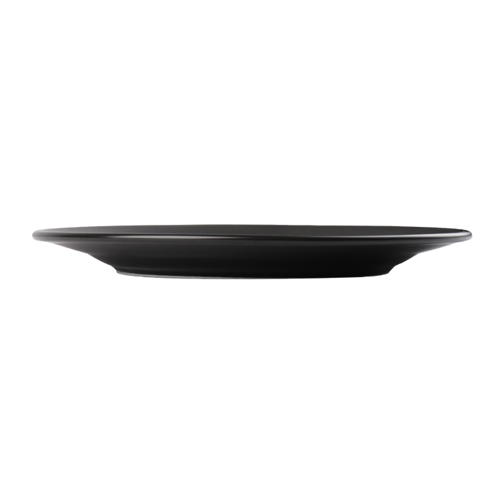 Assiette à dîner ronde en porcelaine, assiette à pâtes Spaghetti plate en porcelaine noire