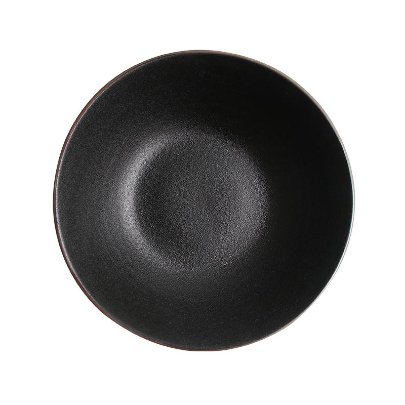 Assiette creuse en céramique noire, assiette à soupe en porcelaine, assiette à ragoût pour Restaurant