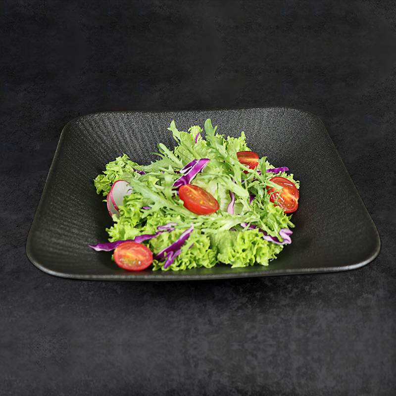 Assiette profonde carrée en porcelaine mate noire, bol carré de 1500ml, assiette de restaurant de 50 onces