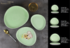 Service de table en porcelaine jaune vert moyen-orient