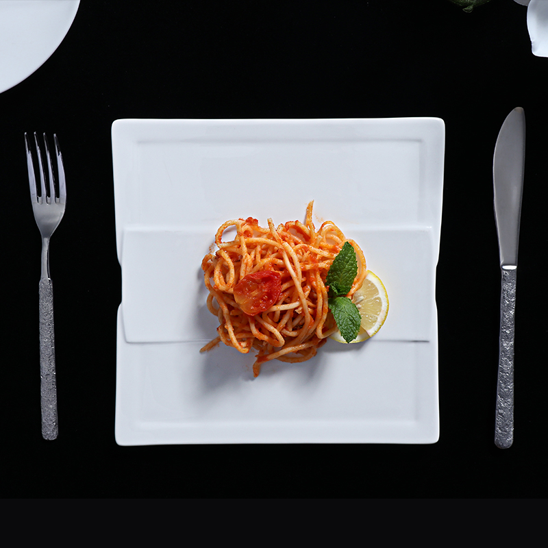 Chaozhou – assiette en céramique, assiette rectangulaire en porcelaine blanche pour Restaurant, vaisselle à Sushi, assiette longue