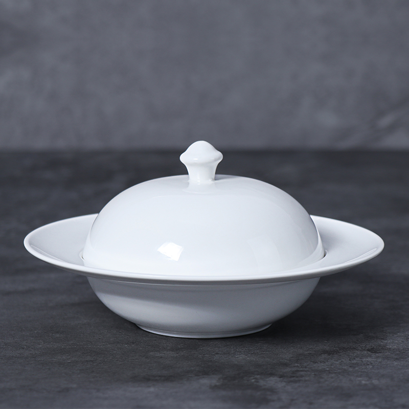 Assiette à Steak en porcelaine blanche de 12 pouces, assiette principale en céramique pour Restaurants, hôtels, cafés