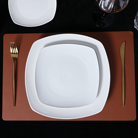 Assiette blanche en céramique pour chef de restaurant, assiettes blanches pour la nourriture