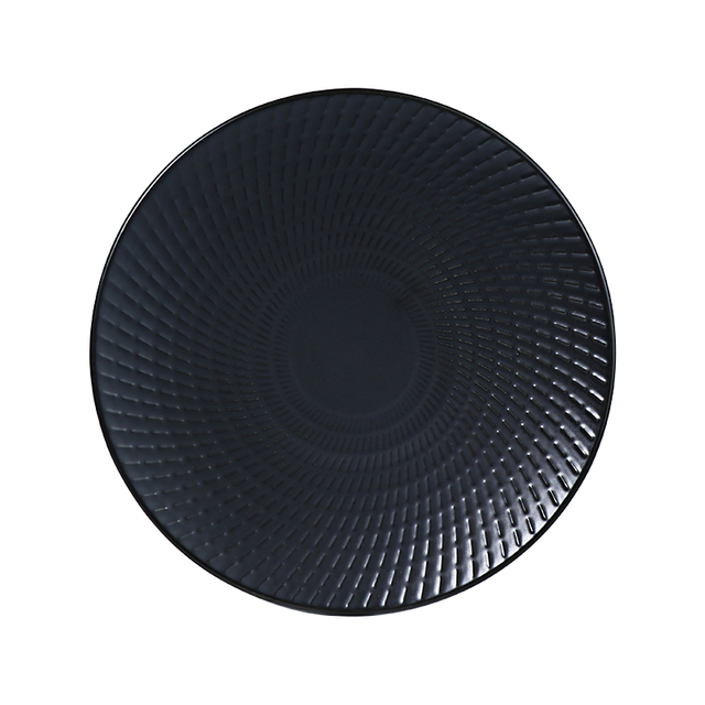 Plat en céramique émaillée noire brillante
