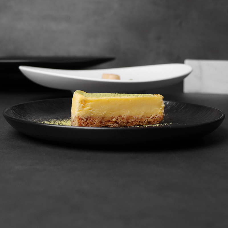 Assiette ronde en porcelaine noire mate pour restaurant, 8 pouces, 10 pouces