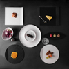 Service de vaisselle en grès noir mat, collection d'assiettes en céramique mate de marque