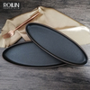 Assiette ovale durable en céramique, assiettes ovales en céramique sûres pour micro-ondes, vaisselle de restaurant d'hôtel, vente en gros