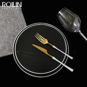 Vaisselle de restaurant | Vaisselle des chefs | Assiette à dîner noir et blanc