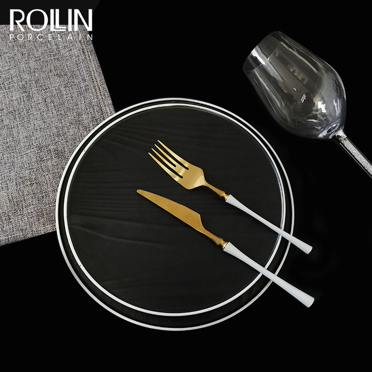 Vaisselle de restaurant | Vaisselle des chefs | Assiette à dîner noir et blanc