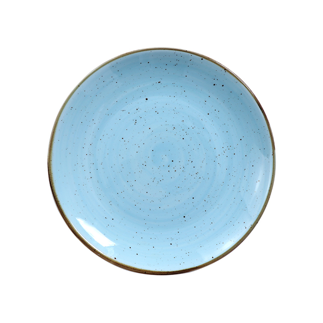 Assiette coupée en porcelaine bleue de 6/7/8/9/10/11/12 pouces