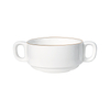 Le bol à soupe en porcelaine du fournisseur d'hôtel gère les tasses à soupe en céramique avec poignées