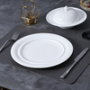 Assiettes de restaurant blanches, assiettes en céramique en porcelaine pour café d'hôtel
