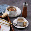 Ensemble de dîner le plus vendu en or avec un design populaire, plat en marbre, ensemble de dîner de Restaurant 