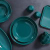 Assiette ronde verte en porcelaine de 12 pouces