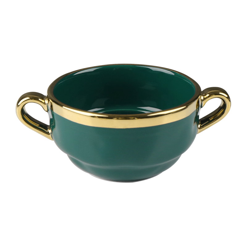 Ensemble de vaisselle en porcelaine d'usine de Guangzhou avec bordure dorée