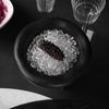 Assiette de glace noire, assiette en céramique mate pour restaurants-14oz