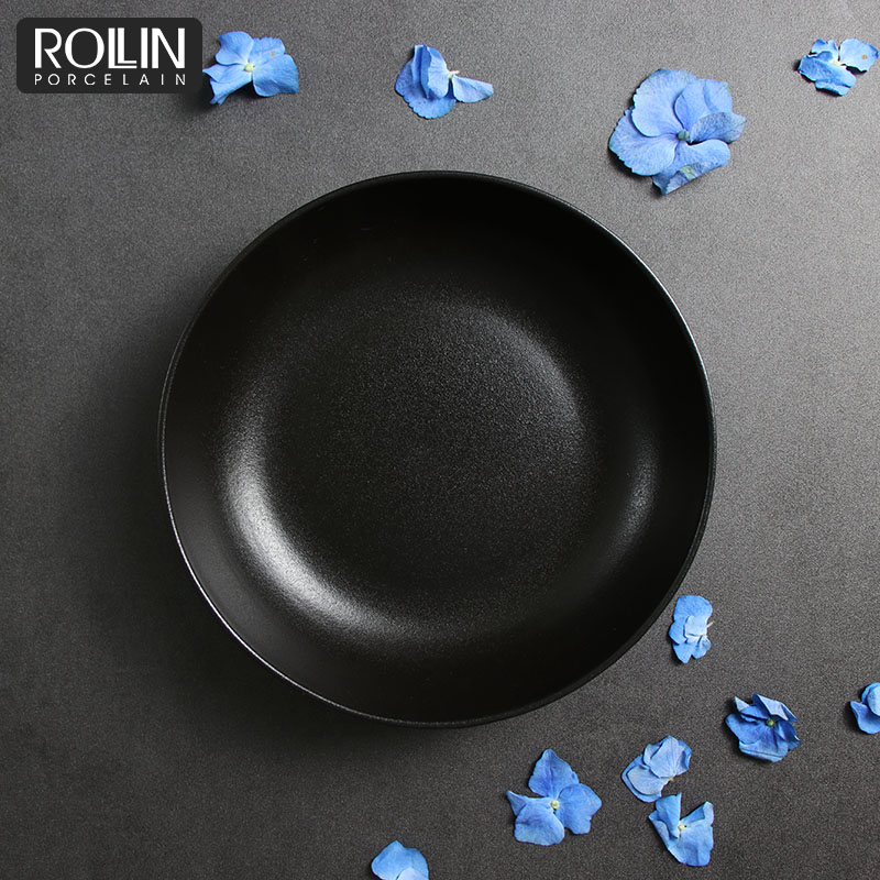 Bol à soupe en porcelaine noir mat-1000 ml