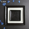 Assiettes de chargeur noires, assiettes carrées noires et blanches, ensemble d'assiettes en grès de chine, vaisselle lavable au lave-vaisselle pour hôtel