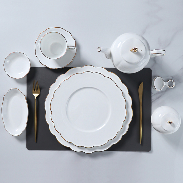 Vaisselle en porcelaine fine, ensembles de vaisselle de luxe