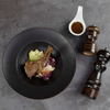 Assiette creuse en céramique noire, assiette à pâtes profondes, vaisselle pour Restaurant