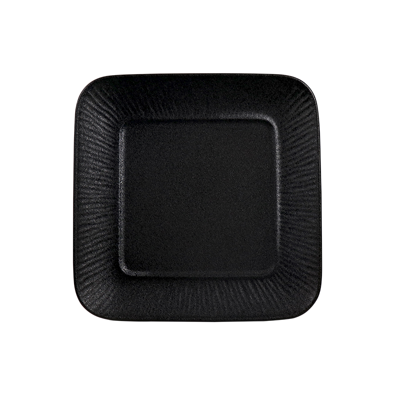 Assiette carrée noire en porcelaine, vaisselle de restaurant