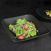 Assiette profonde carrée en porcelaine mate noire, bol carré de 1500ml, assiette de restaurant de 50 onces