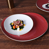Assiette à Dessert de 12 pouces, assiette de luxe en porcelaine tendre rouge et blanche, assiette Appertizer