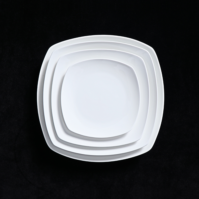 Assiette blanche en céramique pour chef de restaurant, assiettes blanches pour la nourriture