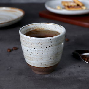 Tasses à thé en céramique, tasse chinoise rustique, tasse droite en porcelaine
