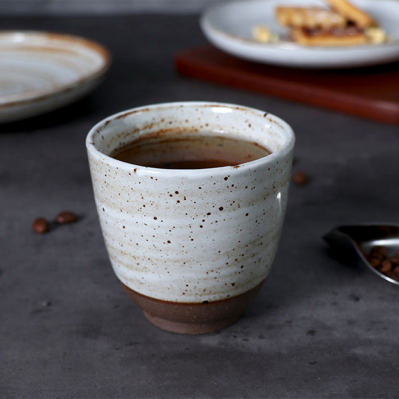 Tasses à thé en céramique, tasse chinoise rustique, tasse droite en porcelaine