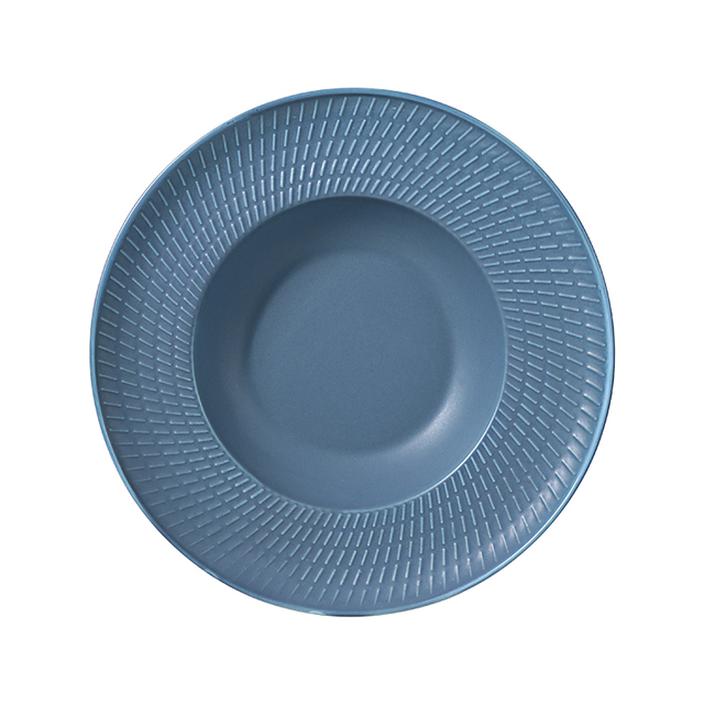 Assiette creuse moderne en porcelaine bleu royal