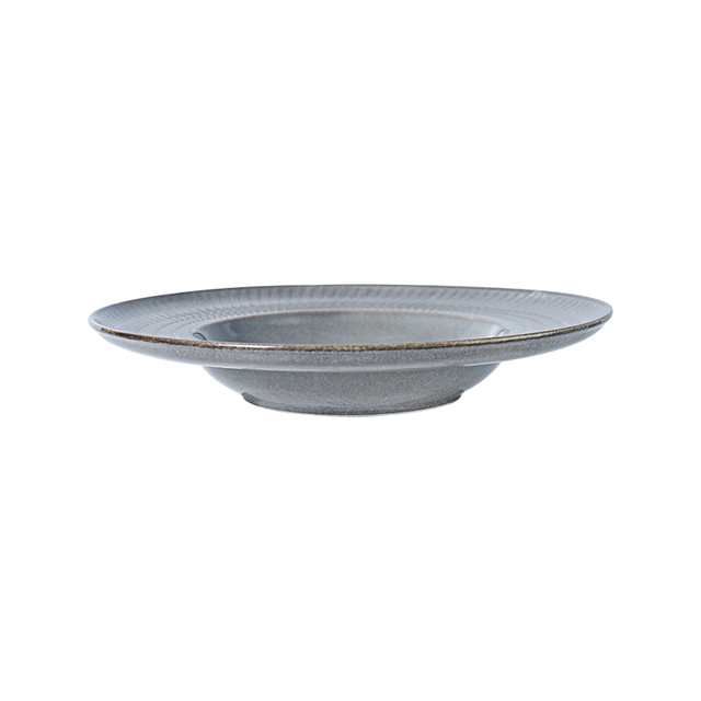 Assiette creuse en céramique de 28 cm, assiette à pâtes en grès Vintage