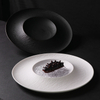 Assiette creuse en céramique blanche mate, assiette à pâtes pour restaurants, assiette à glace en porcelaine pour fruits de mer 