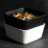 Bols empilables noirs et blancs Bols droits carrés - Porcelaine