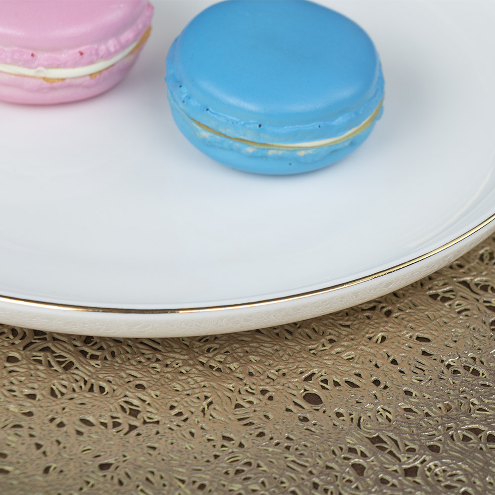 Ensemble d'assiettes en porcelaine blanche et noire, bord doré, vaisselle pour vente en gros