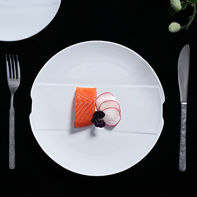 Assiette d'entrée ronde en céramique, vaisselle de Restaurant, assiette à dîner 10/12/14 pouces 