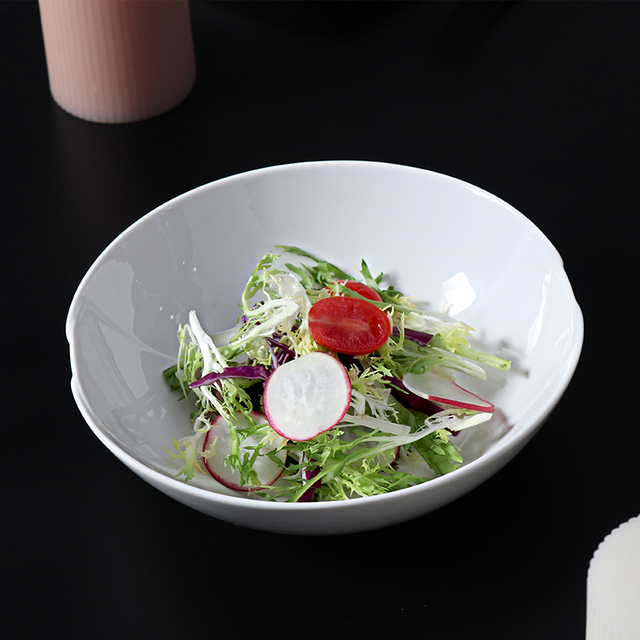 Bol à pâtes pour restaurant, bols à pâtes ronds en porcelaine blanche pour le commerce de gros