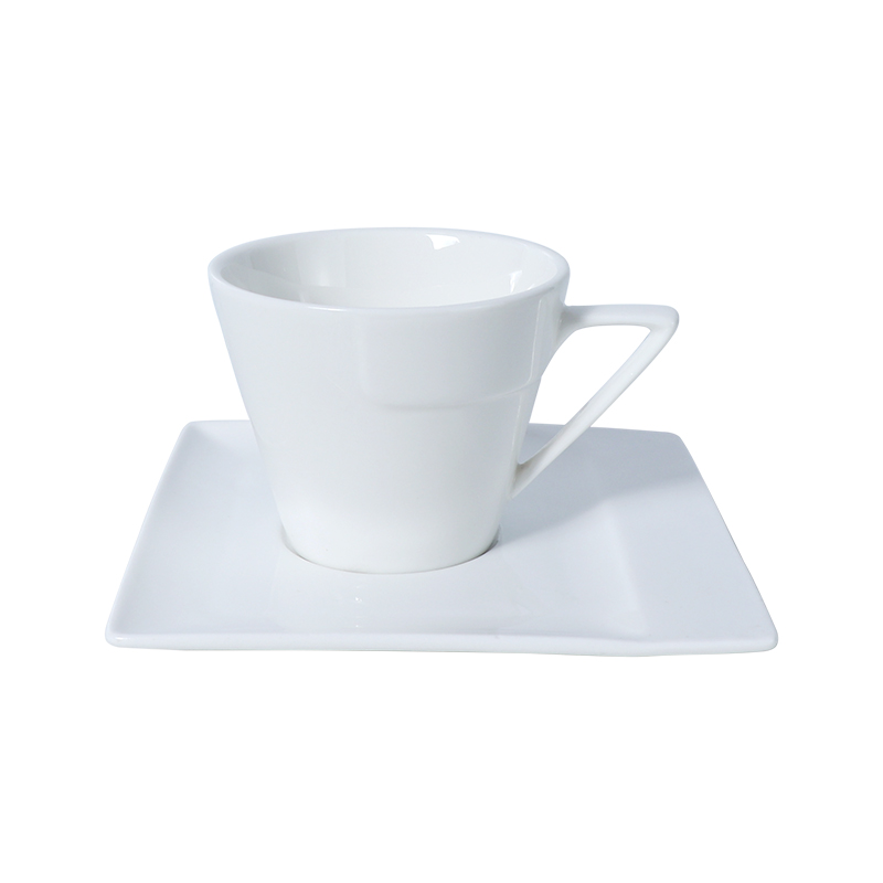 Ensemble de tasses à café en porcelaine blanche, soucoupe à café en céramique de 5 oz