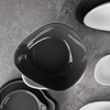 Service de table en grès de forme irrégulière, ensemble d'assiettes brillantes sous émaillées, en porcelaine, de couleur blanc mat