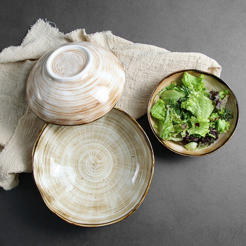 Ensemble de bols à sel en porcelaine beige, assiettes en céramique, 6/7/8 pouces