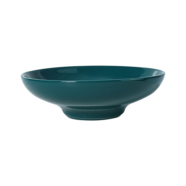 Bol rond de 7 pouces en céramique, assiette ronde verte brillante pour la vente en gros