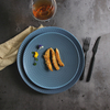 Assiette creuse ronde en porcelaine - Bleu royal