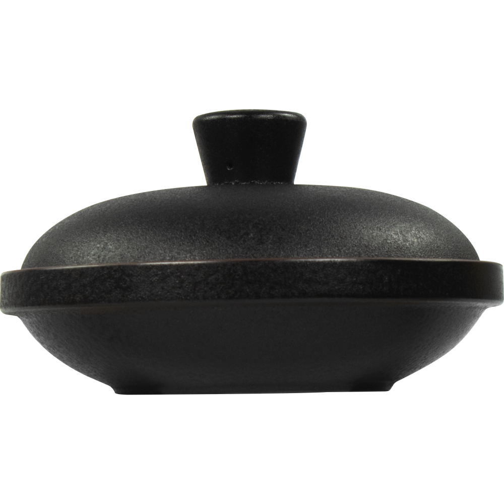 Assiette creuse en porcelaine avec couvercle GET TORTILLERO avec TAPA 19,7 CM noir 