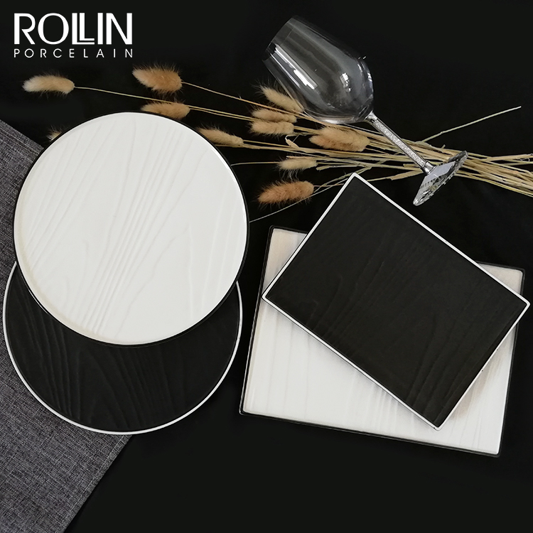 Vaisselle de restaurant | Vaisselle des chefs | Assiette à dîner noir et blanc