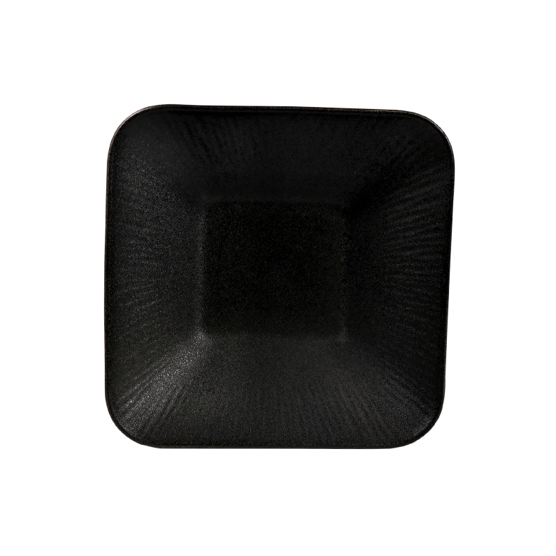 Assiette profonde carrée en porcelaine mate noire, bol carré de 1500ml, assiette de restaurant de 50 onces
