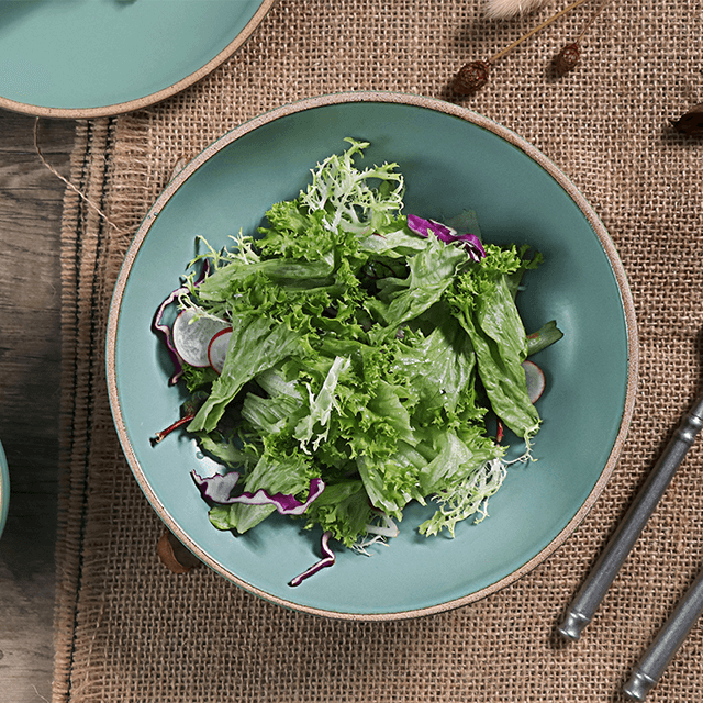 Ensemble de vaisselle en grès céramique vert mat 