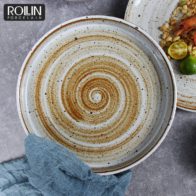 Assiette personnalisée en porcelaine, vaisselle de table pour restaurants