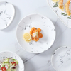 Ensemble de vaisselle en porcelaine blanche et grise, assiettes en céramique modernes de 8 pouces, plaque chauffante pour les ensembles de dîner d'hôtel, plats de luxe