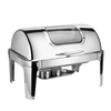 Réchaud à buffet rectangulaire visible en acier inoxydable, réchaud à réchaud, réchaud à aliments, poêles à buffet pour la location de restauration